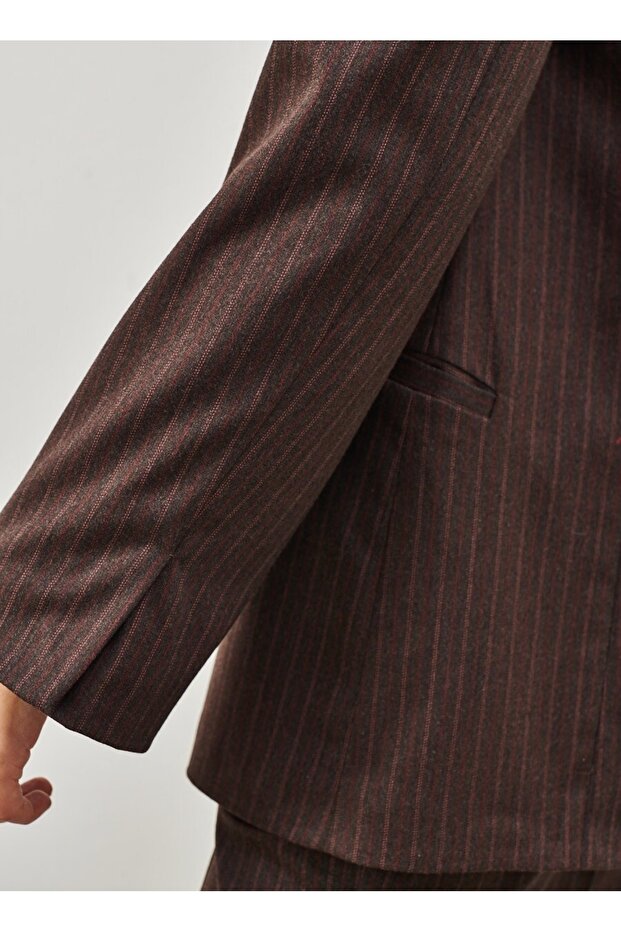 Çizgili Blazer - 5
