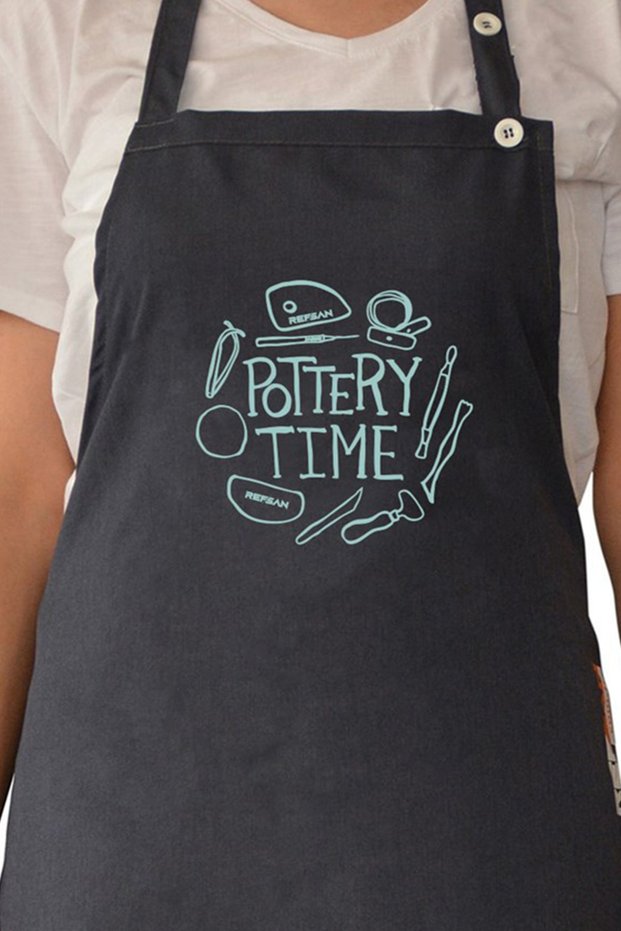 Colorful Stylish Workshop Apron - Pottery Time