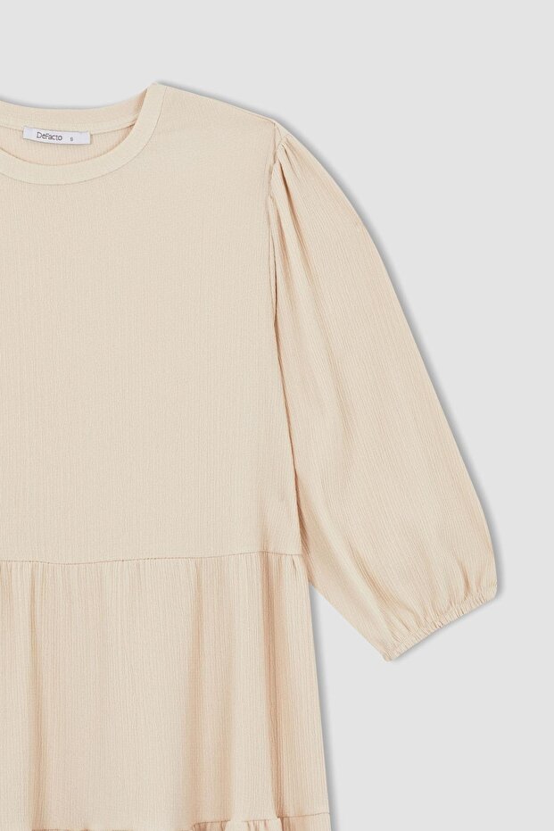 Μίνι φόρεμα A-Line Basic μισό μανίκι Flounce - 7