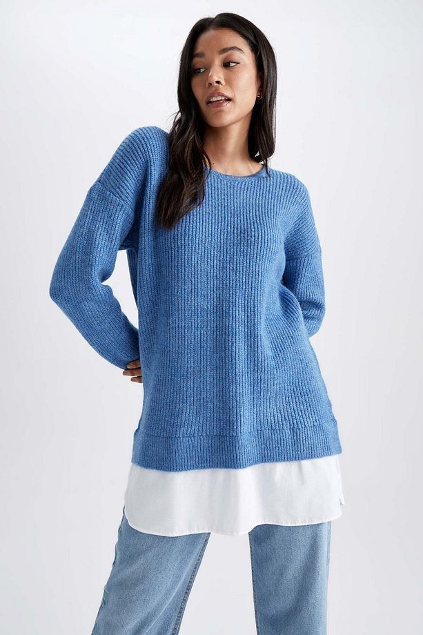 New Regular Fit Basic Hamile Triko Kazak - 1