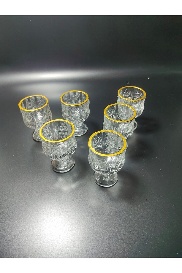 6 Adet Yaldızlı Kahve Yanı Su Bardağı - 3
