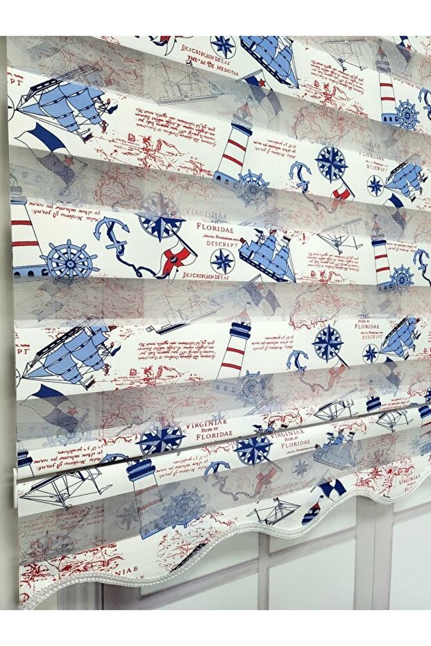 Gemi Desenli Zebra Stor Perde Mz143 - 1