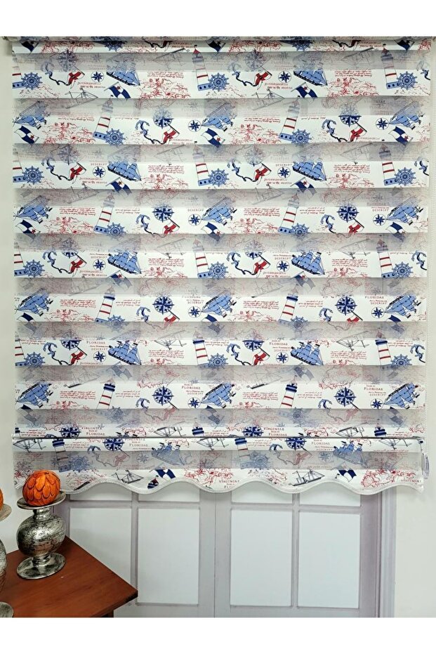 Gemi Desenli Zebra Stor Perde Mz143 - 3