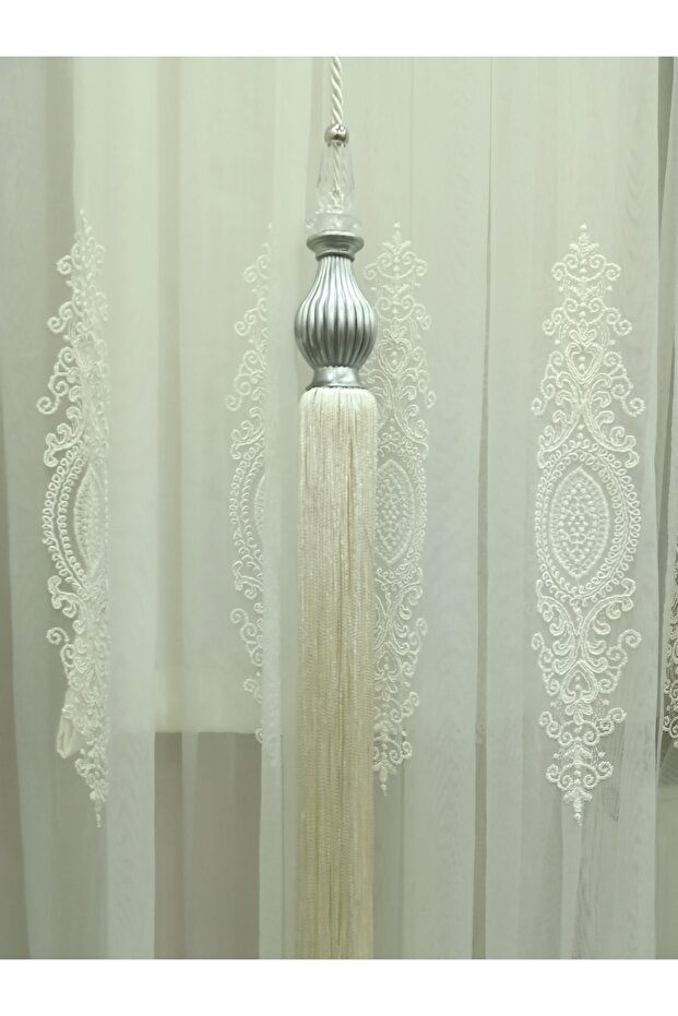 Fon Perde Orta Sarkıt Krem - 1