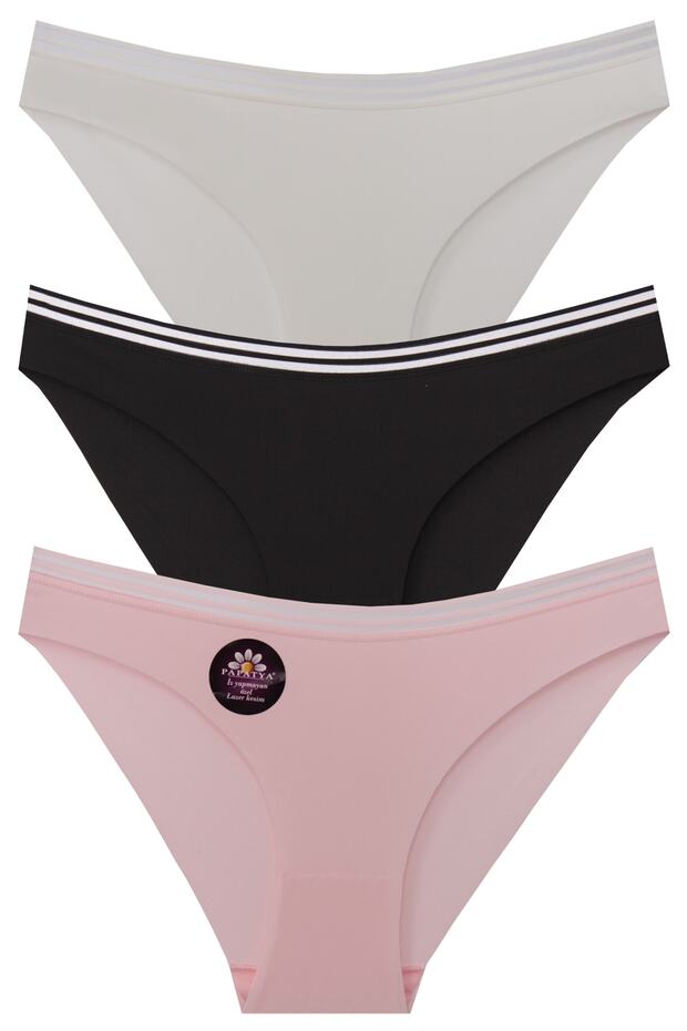 3-Piece Special Elastic Waistband Non-Marking Laser Panties R1+9