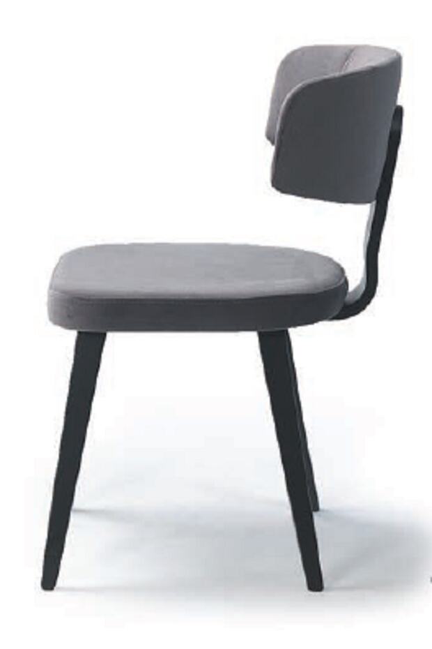 1 Adet Dora Yemek Odası Sandalyesi - Ahşap Ayak - Silinebilir Kumaş - 2