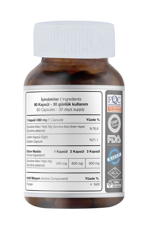 Spirulina 90 Kapsül Siprulina Yosun Hapı - 2