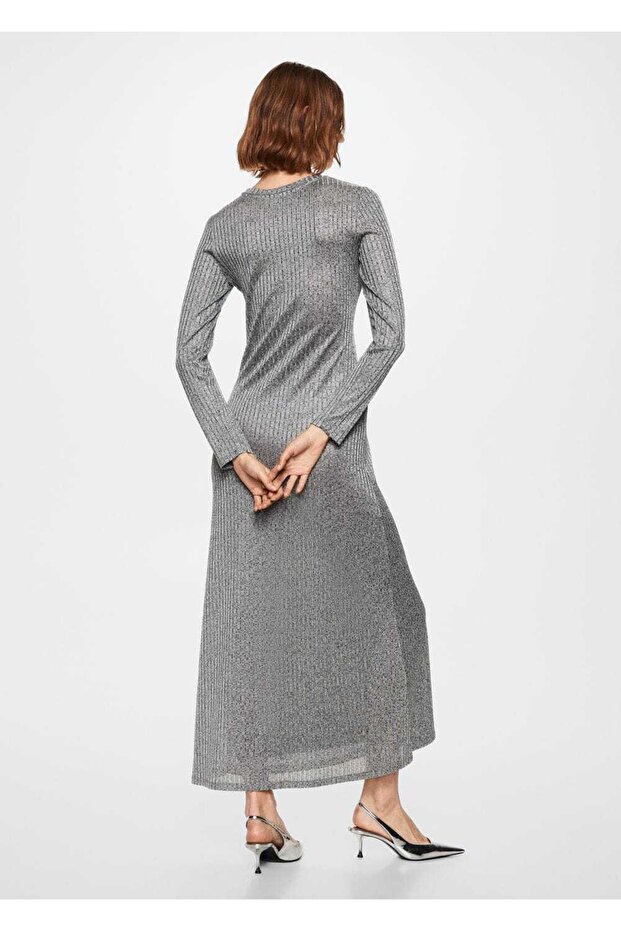 Lastikli Midi Elbise - 4