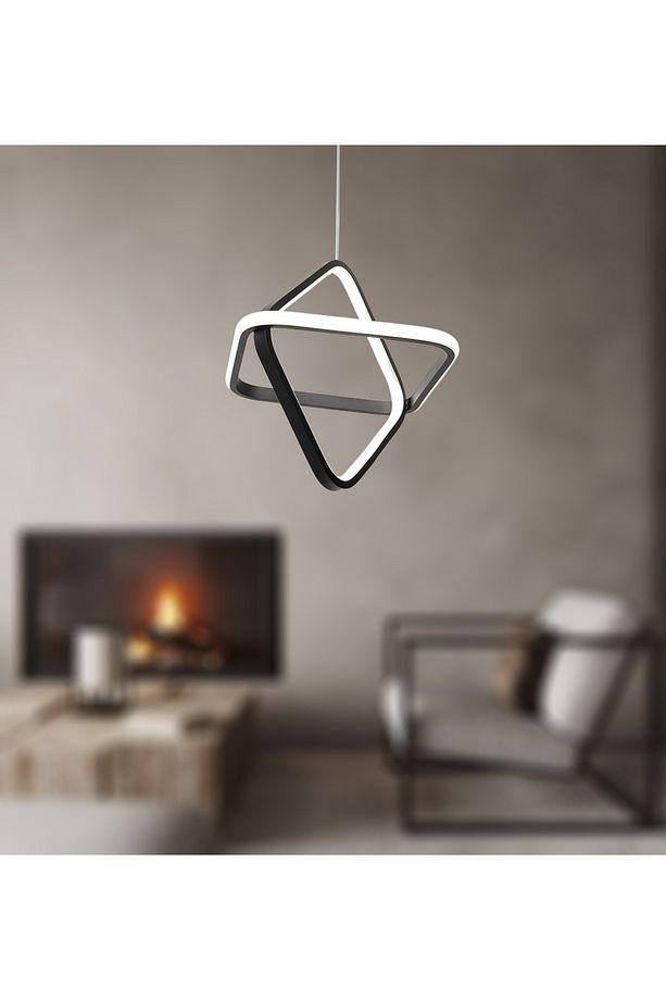 Tt316-sy 2kare Modeli Mat Siyah ( Gün Işığı ) Led Avize - 3