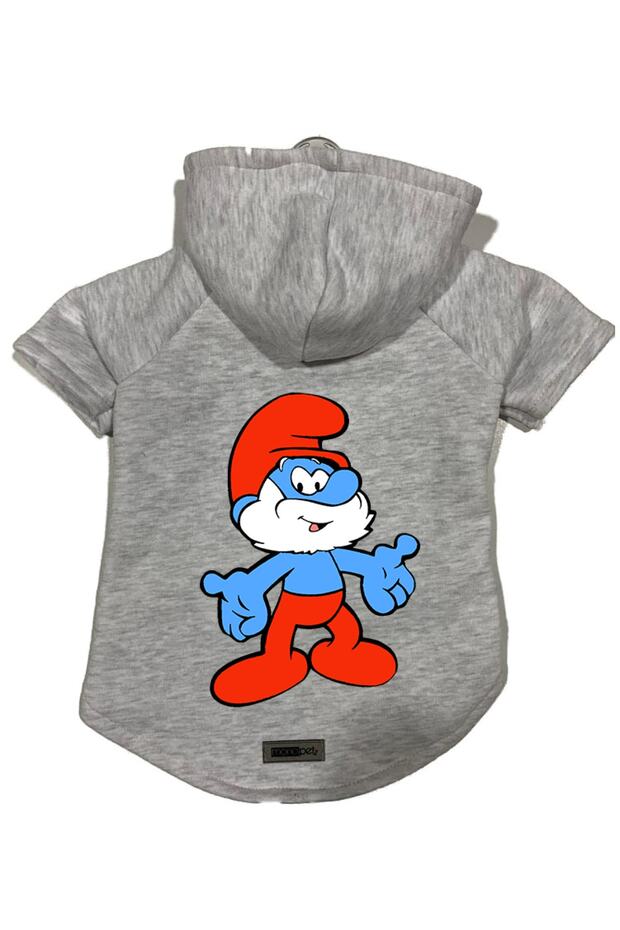 Hooded Fleece Sweatshirt Dog And Cat Outfit & Dress - Gray Cute Dad - Size S