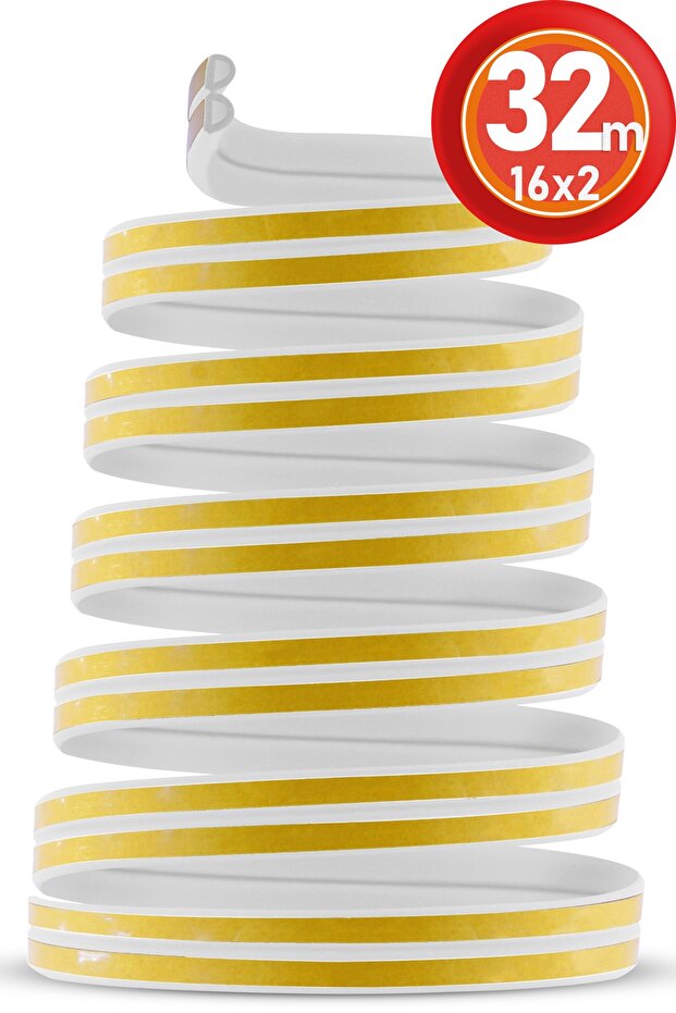 Door Window Tape 16x2=32 Mt Waterproof Insulation Wick Sound Cold Heat Insulation Tape (WHITE)