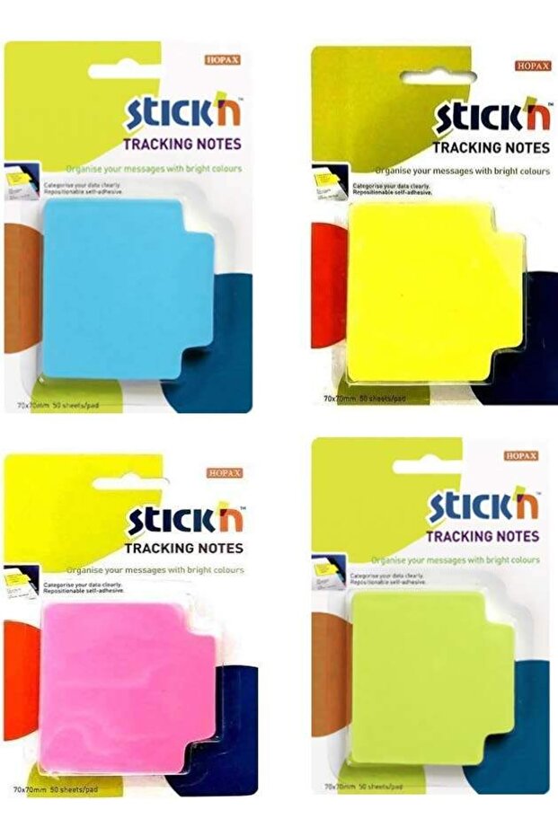 70x70 Mm 50 Sheets 4 Color Adhesive Paper Set