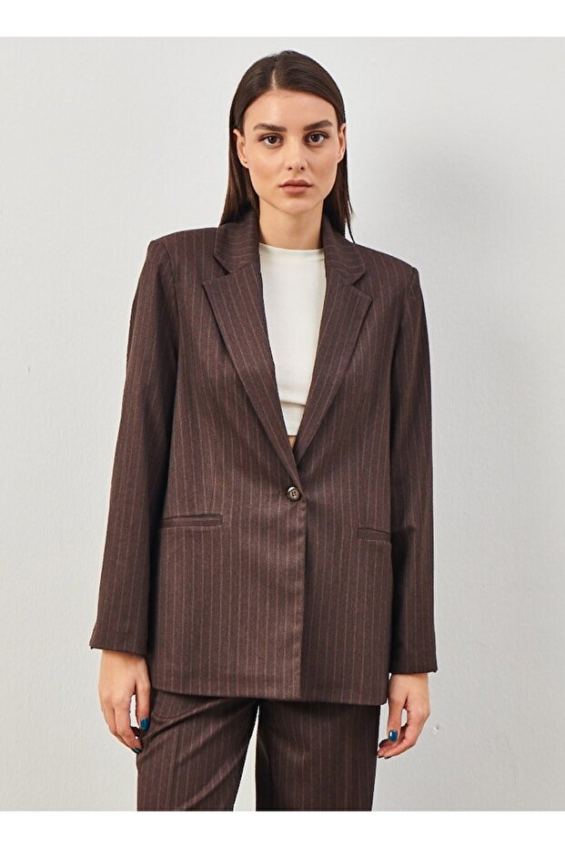 Çizgili Blazer - 4