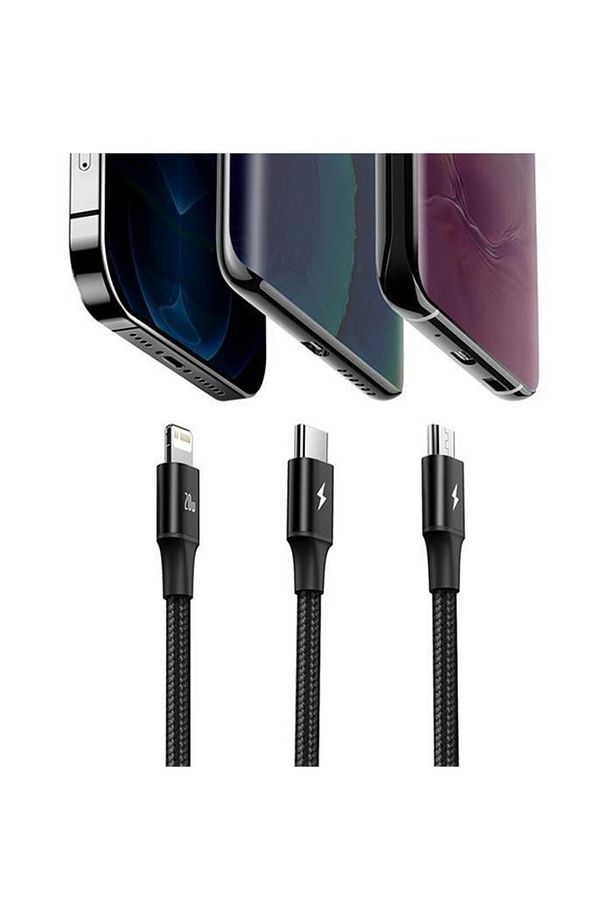 1.5 Metre 20w 3in1 Type C, Iphone Lightning Ve Micro Ultra Hızlı Şarj Ve Data Kablosu - 4