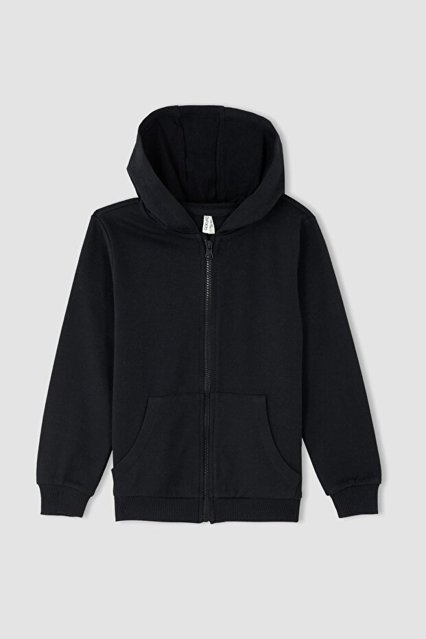 Kız Çocuk Regular Fit Okula Dönüş Kapüşonlu Hırka - 7