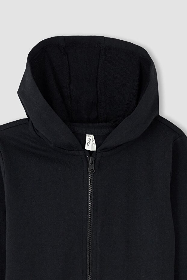 Kız Çocuk Regular Fit Okula Dönüş Kapüşonlu Hırka - 8