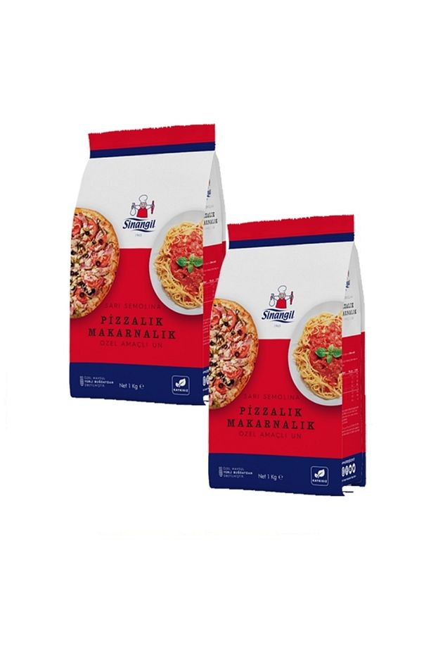 Sarı Semolina Pizzalık Ve Makarnalık Un 2 X 1 Kg 2 Li Set - 1