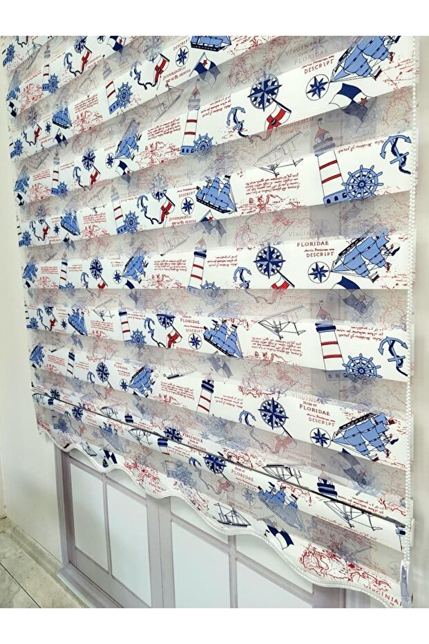 Gemi Desenli Zebra Stor Perde Mz143 - 5