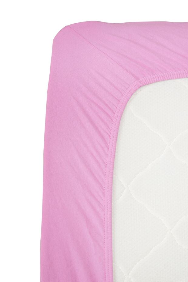 ملاءة سرير مفردة من القطن الممشط باللون الفوشيا - 2