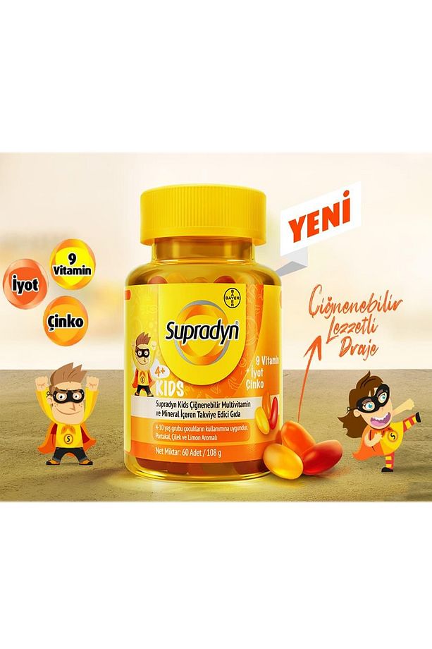 Kids Multivitamin Ve Mineral Içeren Çiğnenebilir 60 Tablet 2 Adet - 3
