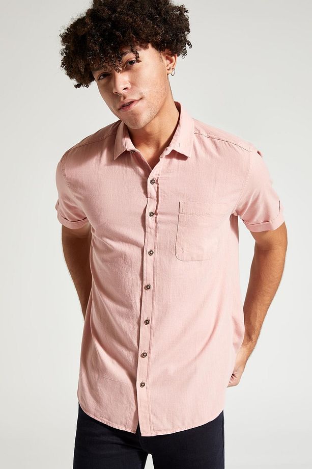 Slim Fit Basic Kısa Kollu Gömlek - 4