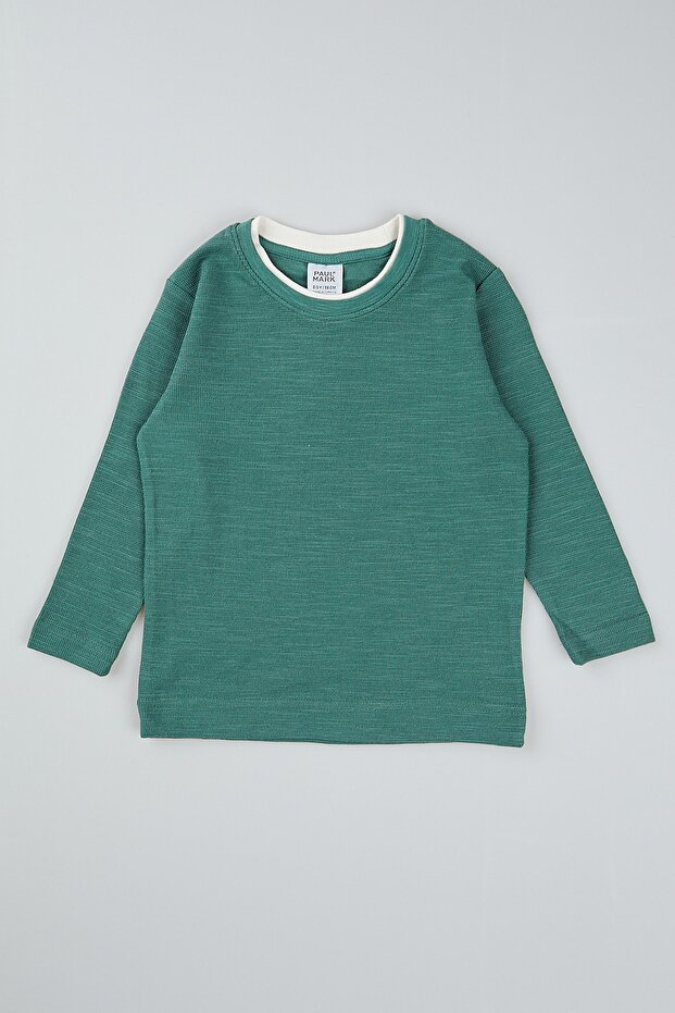 Boy's Collar Detailed Sweat Top