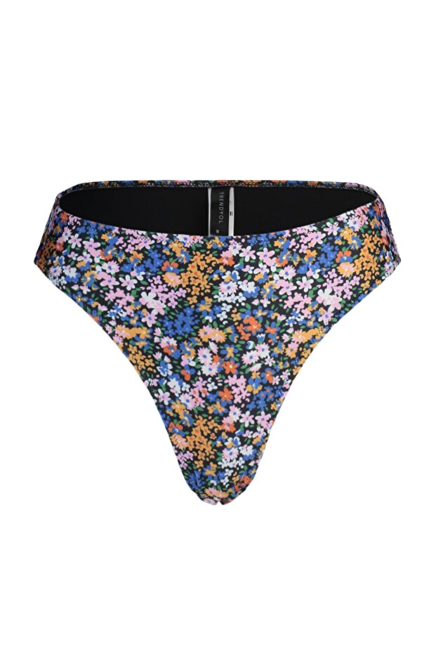 Çiçek Desenli Regular Yüksek Bel Bikini Altı TBESS23BA00152 - 7