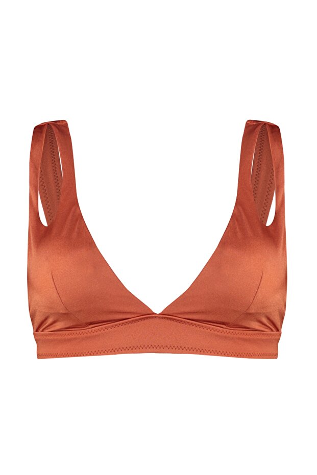 Kiremit Üçgen Cut Out Detaylı Bikini Üstü TBESS20BU0202 - 6