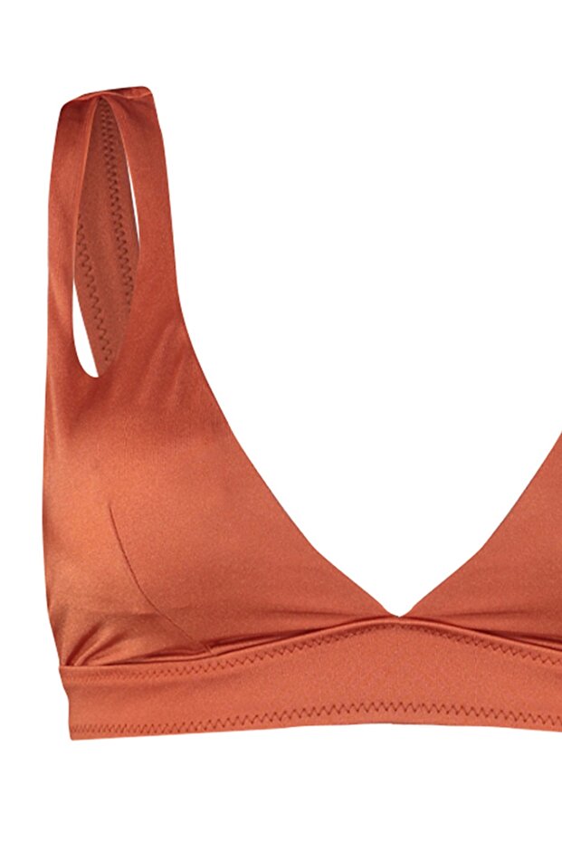 Kiremit Üçgen Cut Out Detaylı Bikini Üstü TBESS20BU0202 - 7