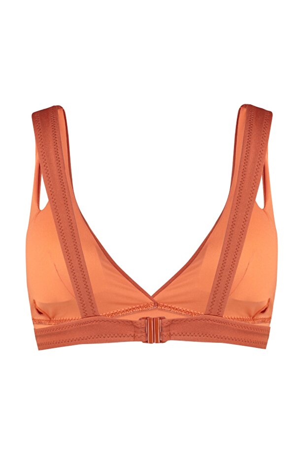 Kiremit Üçgen Cut Out Detaylı Bikini Üstü TBESS20BU0202 - 8