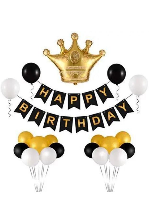 King Crown Banner Birthday Set Balloon Banner Concept Adult Birthday