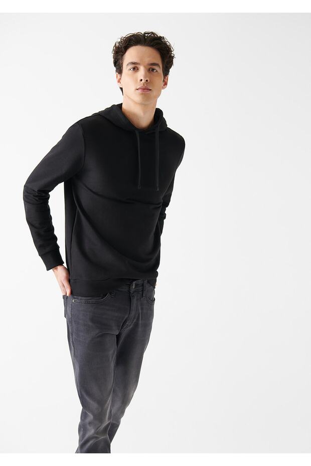 Kapüşonlu Siyah Sweatshirt 88062900 - 1