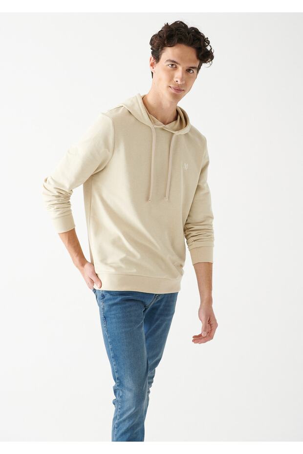 Kapüşonlu Bej Sweatshirt 8806270322 - 1