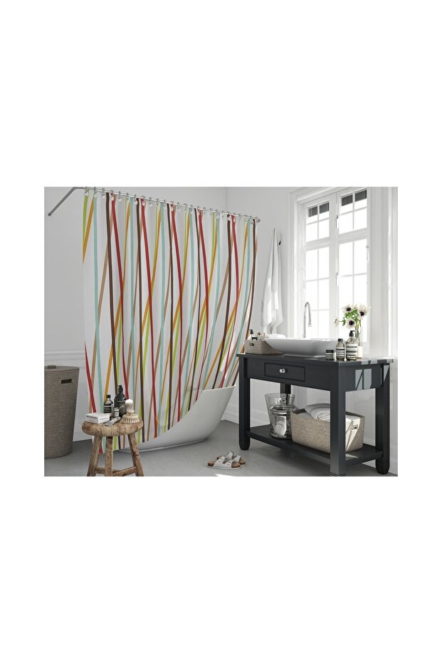 Jackline Double Wing Bathroom Shower Curtain 2x110x200cm New Collection