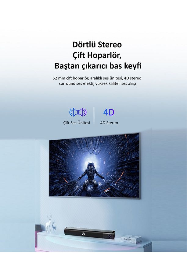 Ws10 Pro Kablolu Soundbar Multimedya Hoparlör Speaker 2x3w - 4