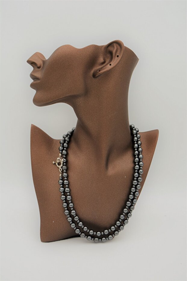 Sailor Locked Necklace from Hematite Stone