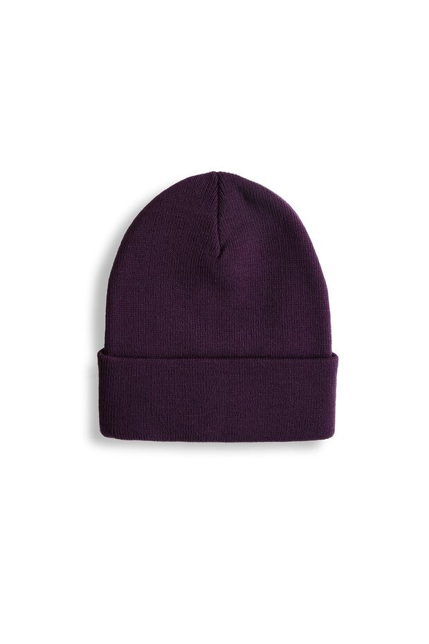 Unisex Mor Düz Klasik Bere