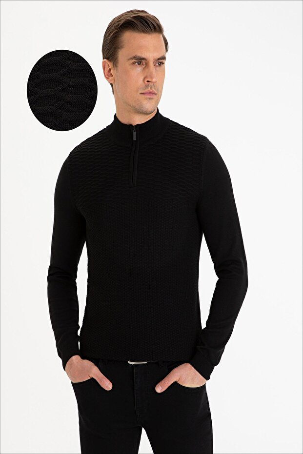 Men's Black Knit Sweater G021Sz0Tk.0001121876