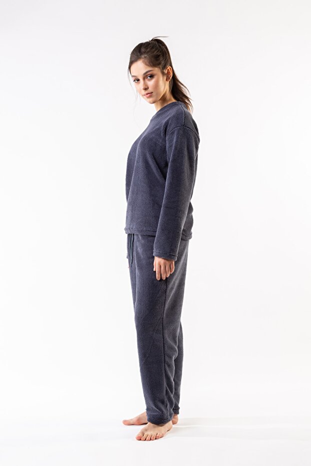 Kadın Mavi Wellsoft Basic Yaka Takım - 4