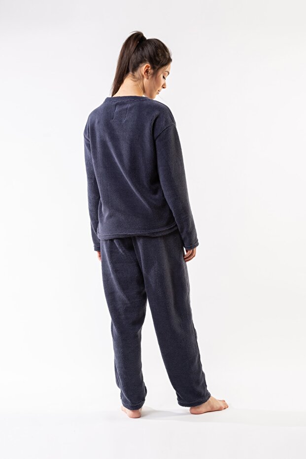 Kadın Mavi Wellsoft Basic Yaka Takım - 5