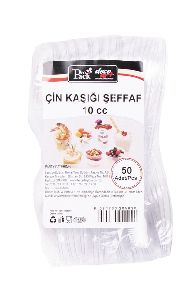 50adet Şeffaf 10cc Çin Kaşığı - 3