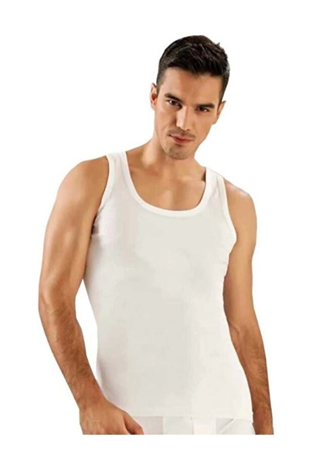 Men's White Thick Strap Bamboo Undershirt 600