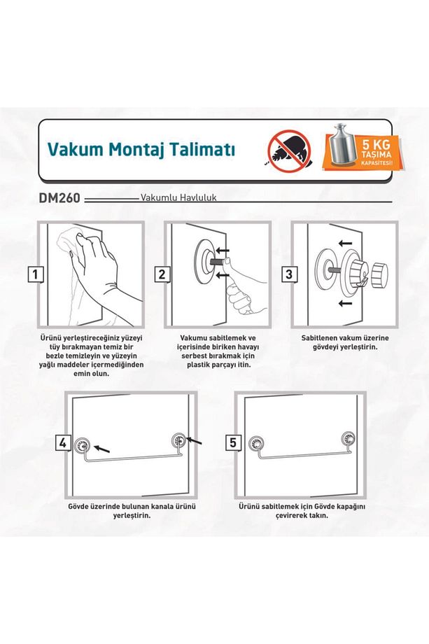 Delme Vida Matkap Yok!vakumlu Uzun Havluluk Krom Dm260 - 4