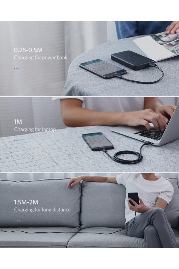 Micro Usb Data Ve Şarj Kablosu 50 Cm - 6