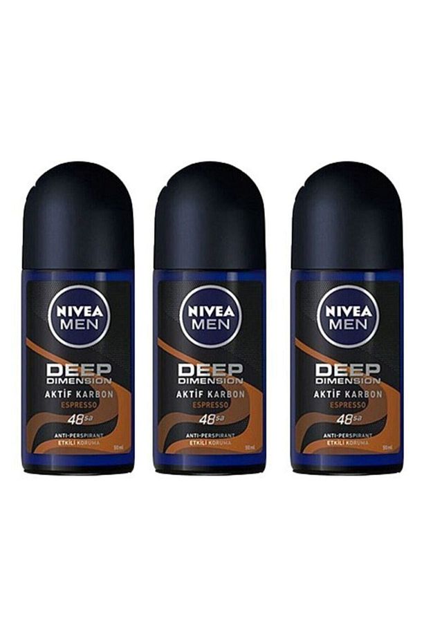 Men Deep Dimension Espresso Roll-on Deodorant 50 ml Erkek 3 Adet - 1