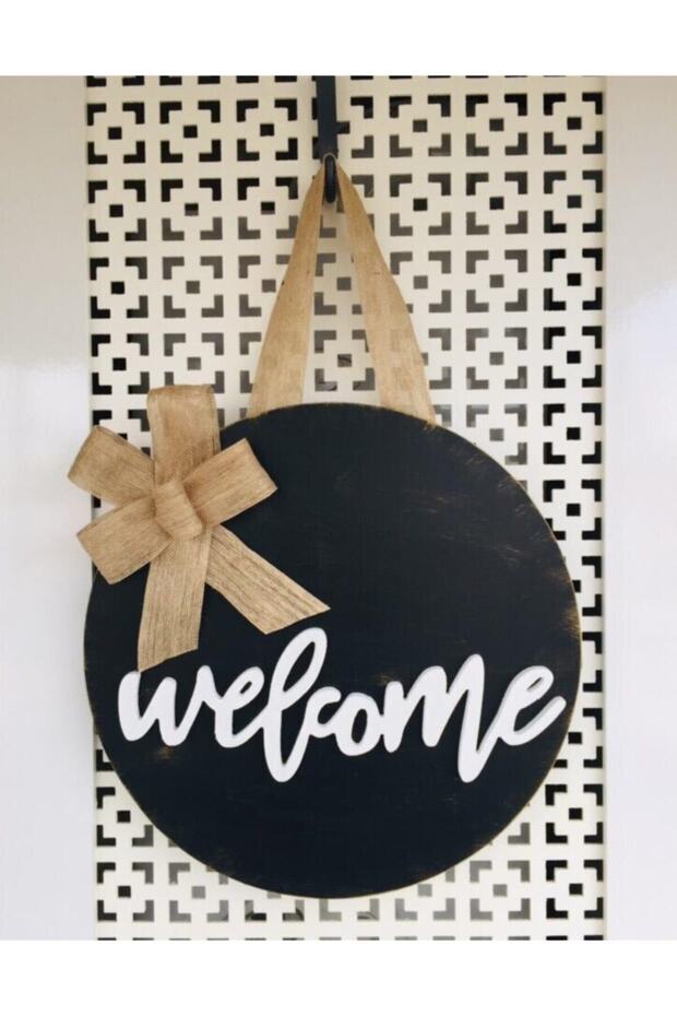 Ahşap Kapı Süsü Welcome Dekoratif