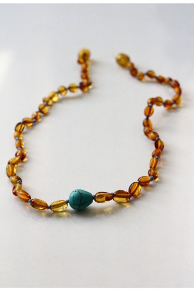 Certified Original Amber Baby Teeth Necklace 33 Cm