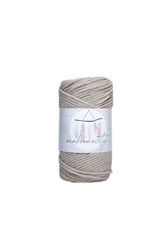 Taranan Macrame Thread 3mm Single Twist Macrame Scannable Hobby Thread Set of 3 Ecru Tile Milk Coffee - 4