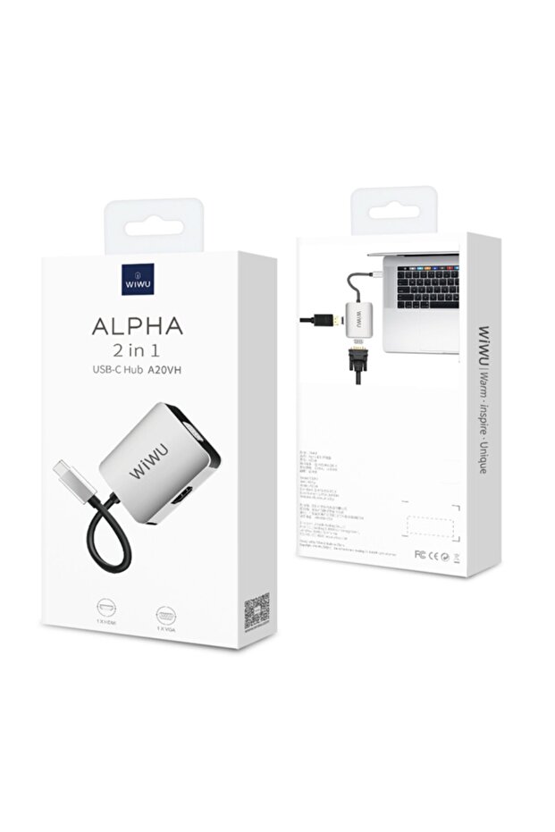 Alpha A20vh 2 In 1 Type-c Hub Hdmı 4k + Vga Çoğaltıcı Adaptör - 7