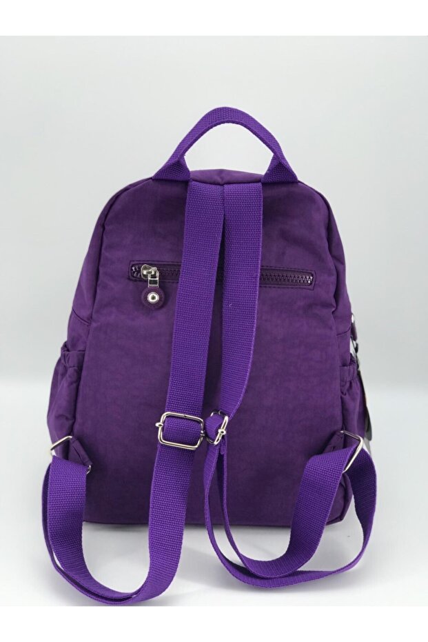 حقيبة ظهر من القماش باللون الأرجواني - 4